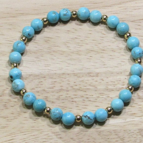Natural Turquoise Gemstone Bracelet - Picture 5 of 6